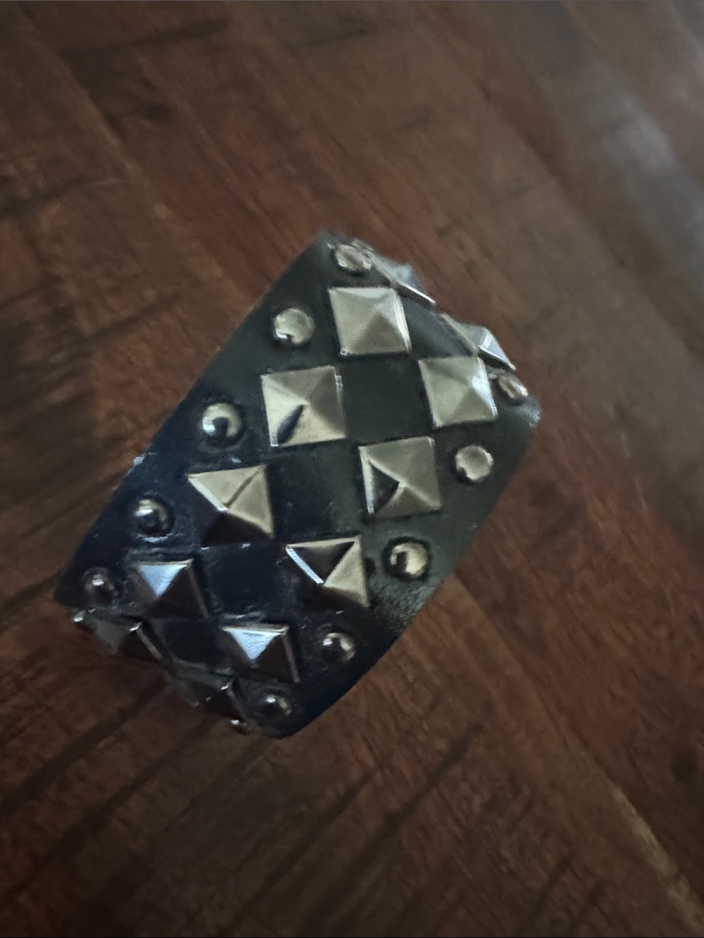 Black Studded Leather Cuff Bracelet - woman Accessories